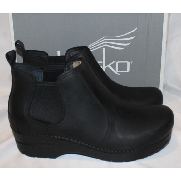 DANSKO WOMEN'S FRANKIE OILED LEATHER ANKLE BOOTS BLACK EU 38 US 7.5-8 - Picture 1 of 7